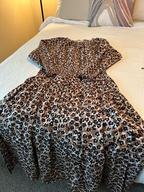 Apiece Apart Brown and Black Print Blouse